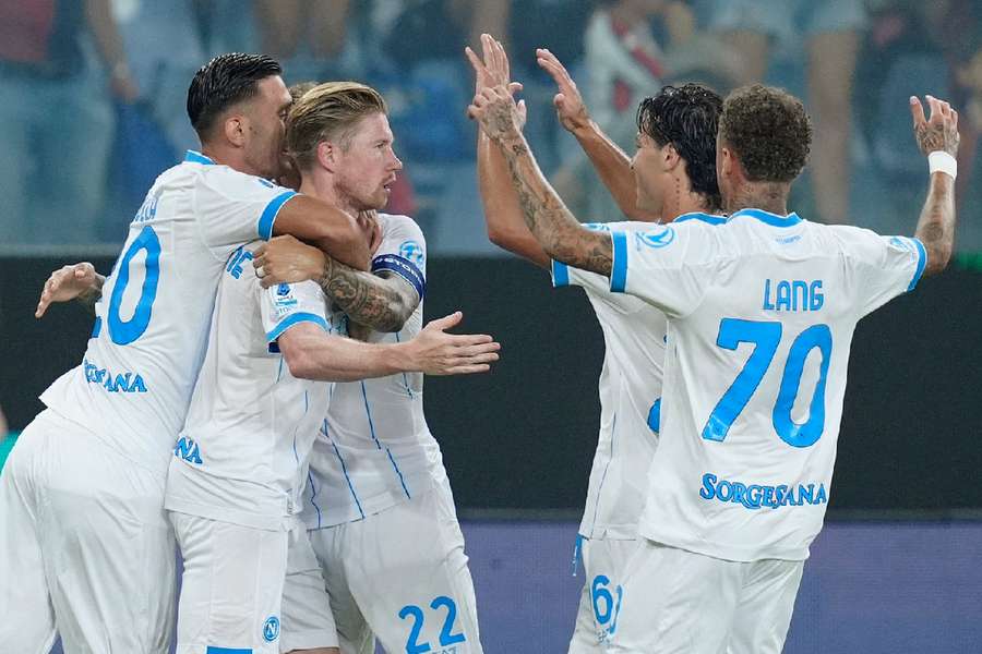 Napoli celebrate goal Napoli celebrate goal