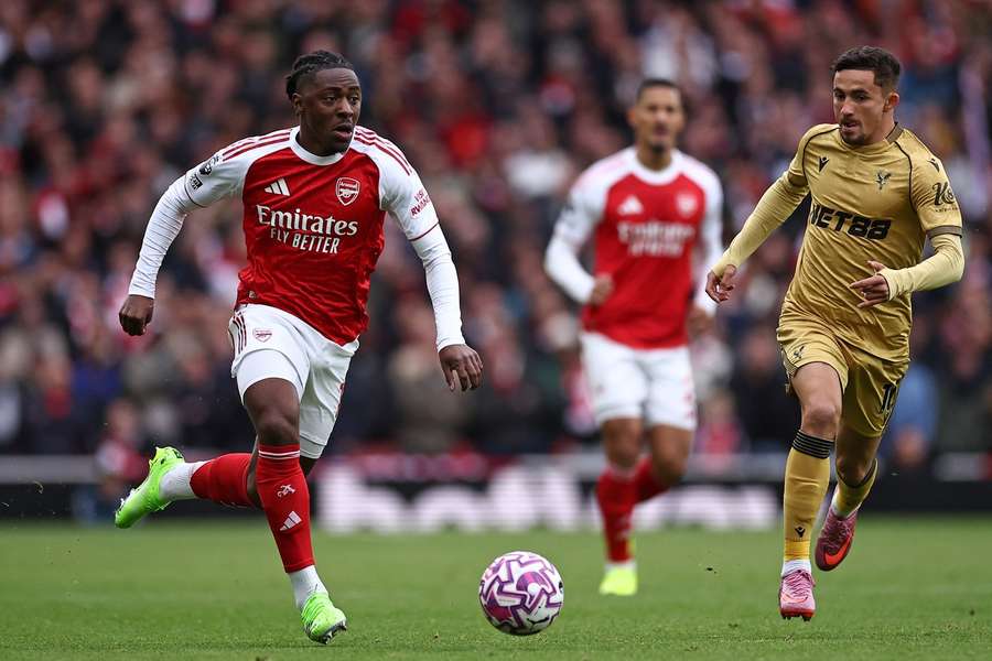 Arsenal’s Eberechi Eze running with the ball against his former side, Crystal Palace Arsenal’s Eberechi Eze running with the ball against his former side, Crystal Palace