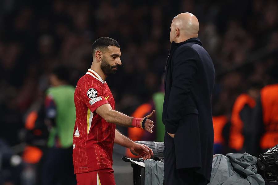 Mohamed Salah și Arne Slot