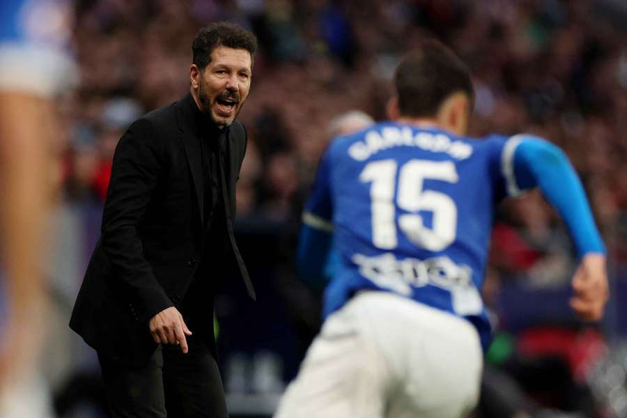 Atletico Madrid coach Diego Simeone during the match with Alaves