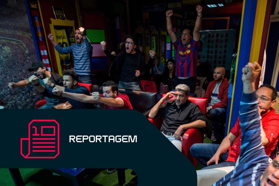 Imagem de arquivo de adeptos marroquinos durante um El Clásico