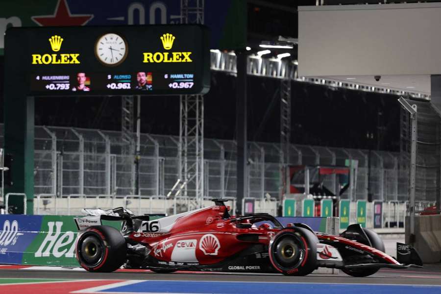 Ferrari's Leclerc in action