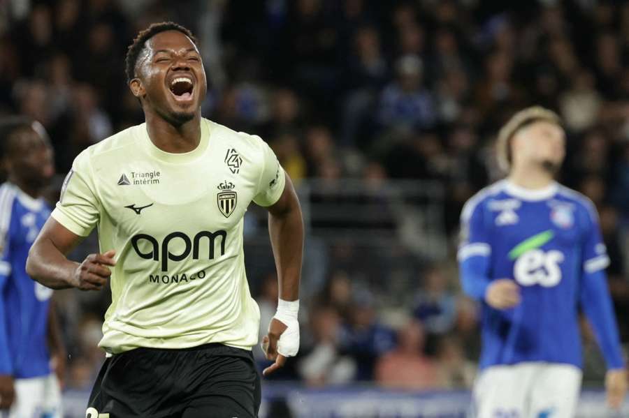 Ansu Fati celebra su último gol con el Mónaco Ansu Fati celebra su último gol con el Mónaco