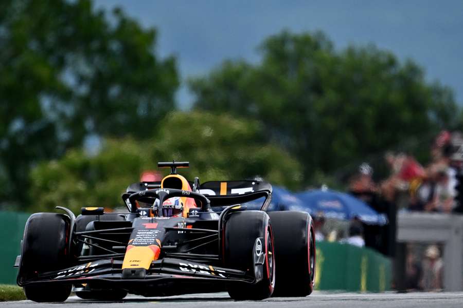 Red Bull's Max Verstappen competes during the qualifying session
