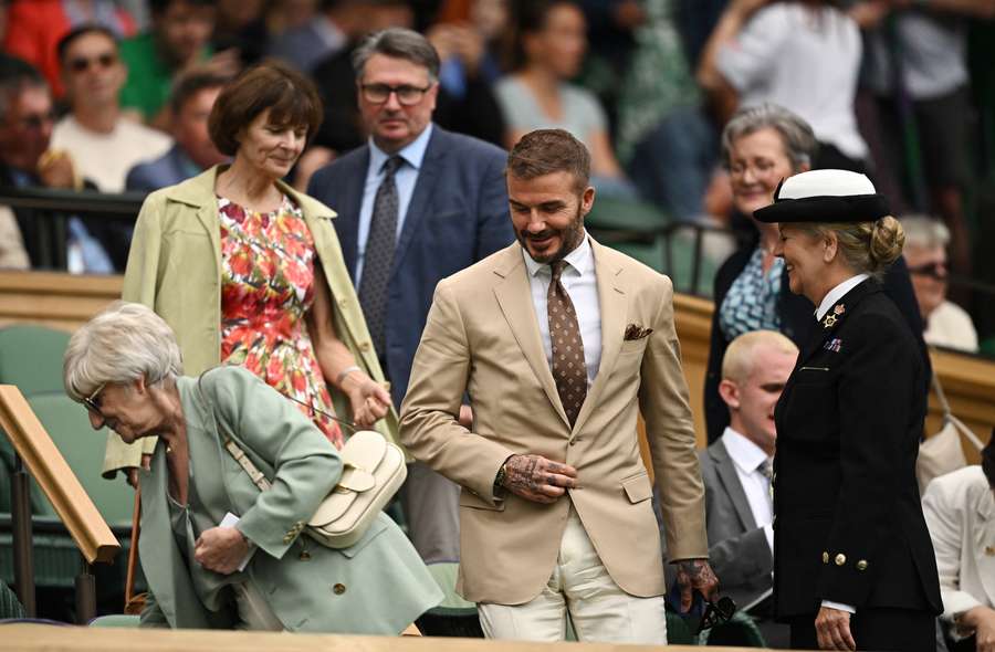 David Beckham takes his seat in the royal box