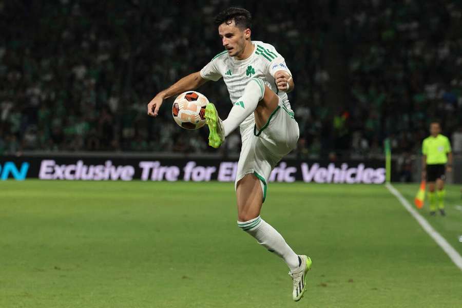 Juankar, contra el Maccabi Haifa.