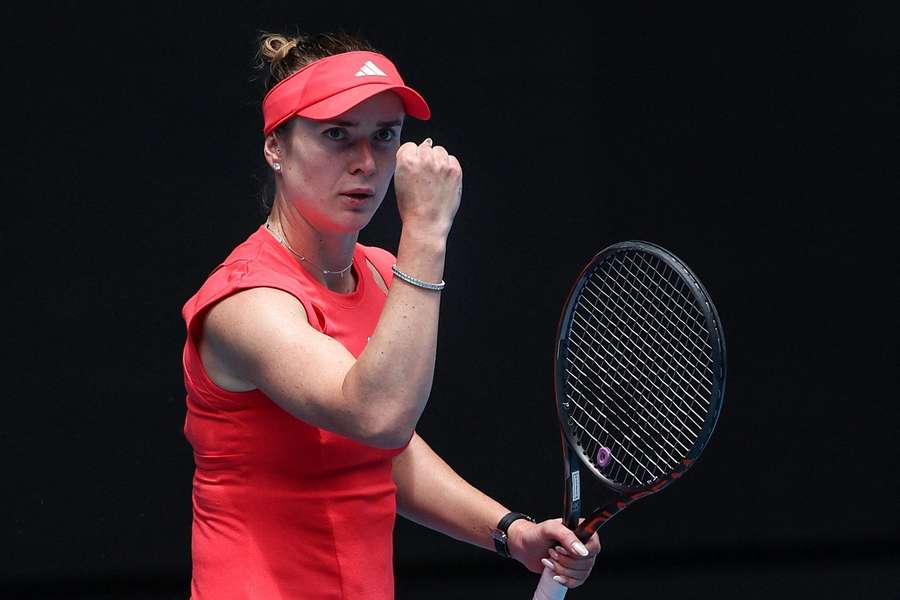 Svitolina celebra un punto.