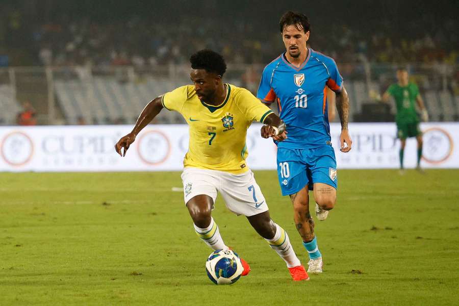 Vinicius, en el partido contra India Vinicius, en el partido contra India
