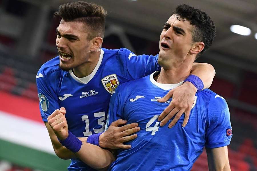 Pașcanu, celebrând golul împotriva Ungariei la U21