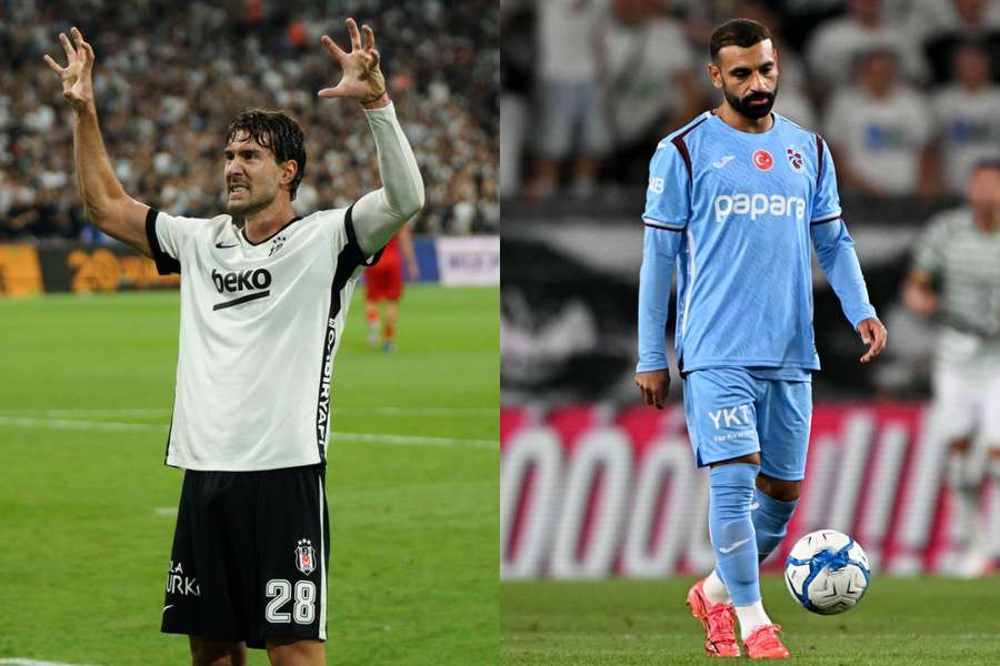 Dusan Vlahovic (stânga - Beșiktaș) și Mohamed Salah (Trabzonspor)