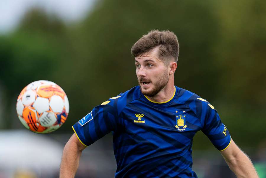 Brøndbys Marko Divkovic i aktion under superligakampen mellem Hvidovre IF og Brøndby IF 