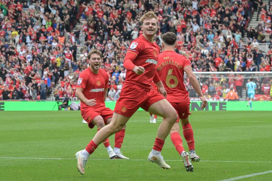 Tommy Conway celebrates for Middlesbrough