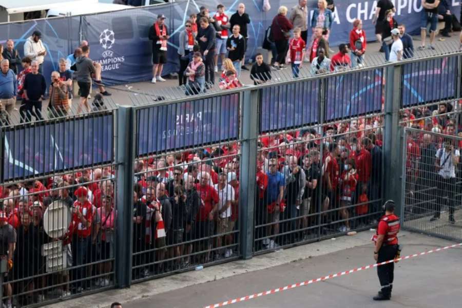 Liverpool fans outside the Stade de France at last year's Champions League final between their team and Real Madrid