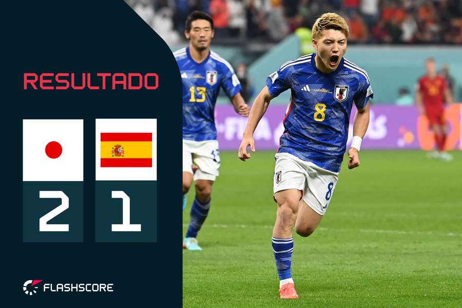 Caça-gigantes: Japão vence Espanha (2-1) e avança para os oitavos de final