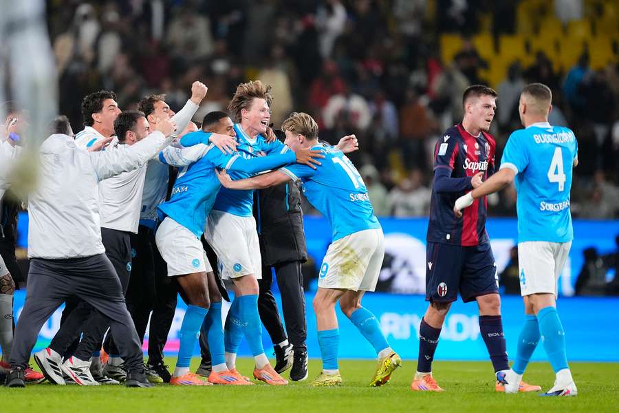 Napoli celebrate winning the Italian Super Cup Napoli celebrate winning the Italian Super Cup
