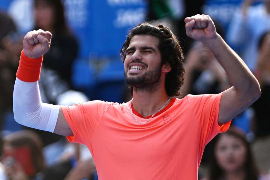 Alcaraz celebrates his win
