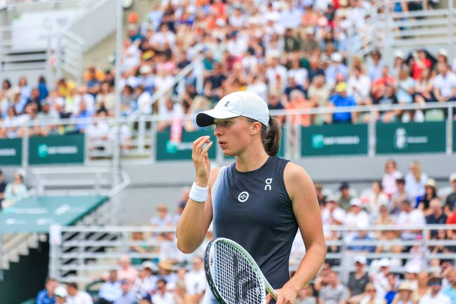 Iga Świątek podczas finału turnieju WTA 250 w Warszawie w 2023 roku
