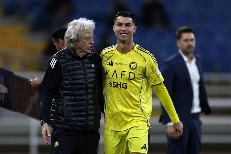Jorge Jesus, tecnico dell'Al Nassr, assieme a Cristiano Ronaldo