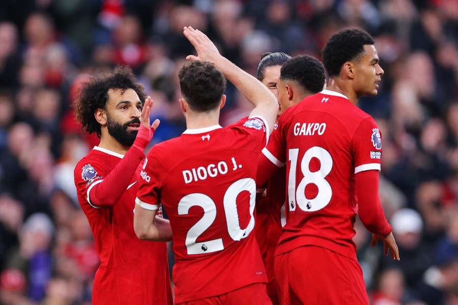 O ataque do Liverpool brilhou