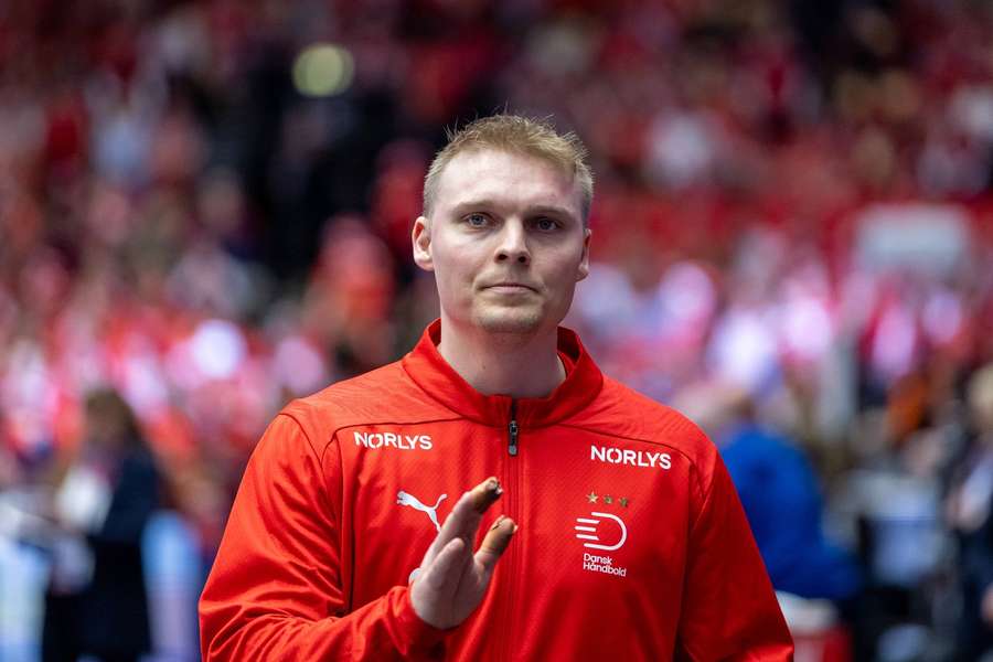 Emil Bergholt before the game against Switzerland in the World Cup in January