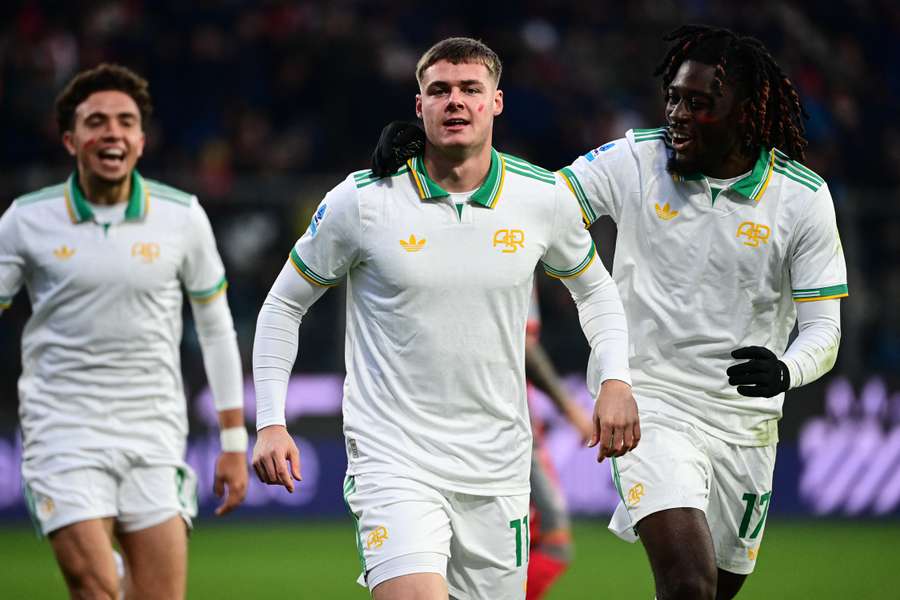 Evan Ferguson scored the second goal in the win for Roma