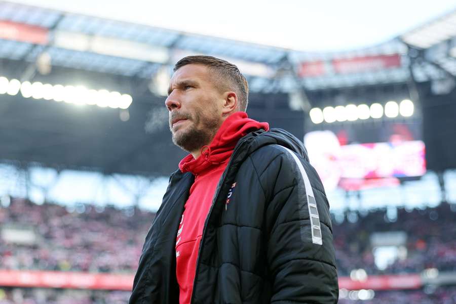 Gornik Zabrze player Lukas Podolski before the Ekstraklasa match against Piast Gliwice in January