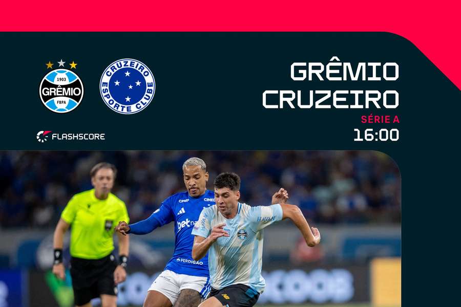 Grêmio e Cruzeiro voltam a se encontrar neste domingo (18), às 16h, em Porto Alegre Grêmio e Cruzeiro voltam a se encontrar neste domingo (18), às 16h, em Porto Alegre