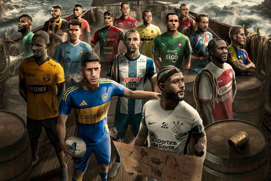 Ilustração da Conmebol com os times que brigam por vaga na fase de grupos
