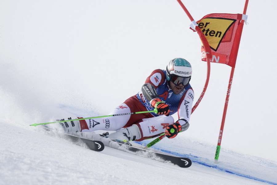 Austria's Vincent Kriechmayr in action during the first run