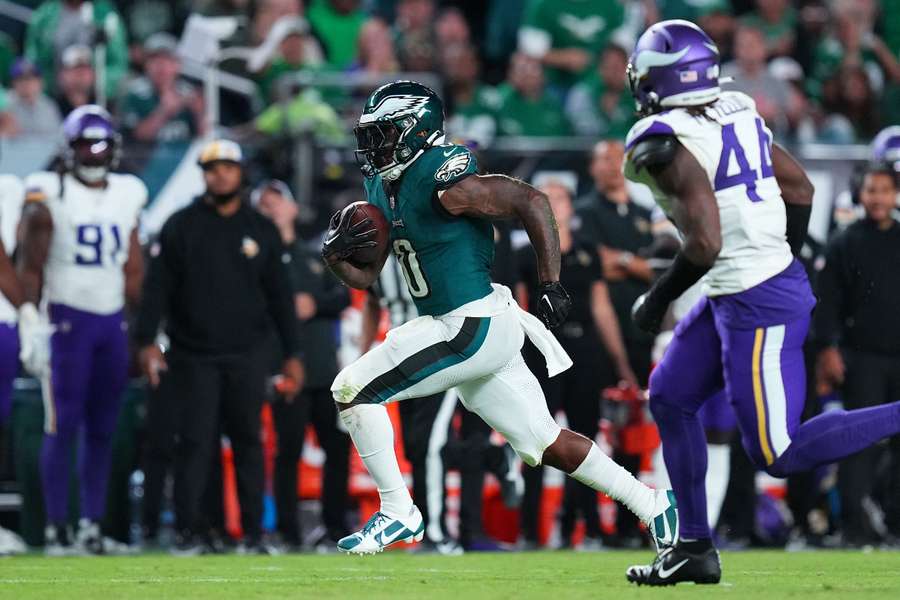 D'Andre Swift mit einem seiner wichtigen Runs für die Philadelphia Eagles.