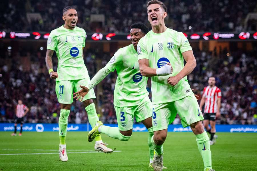 Gavi festeja o seu golo contra o Atlético