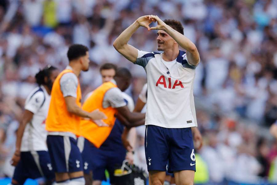 Tottenham Hotspur's Joao Palhinha celebrates scoring
