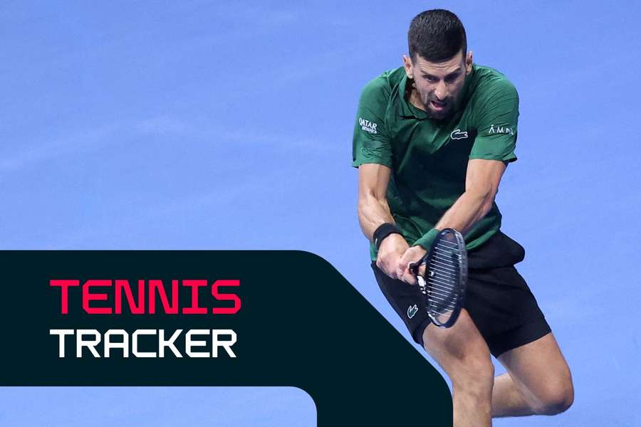 Novak Djokovic in action in Athens