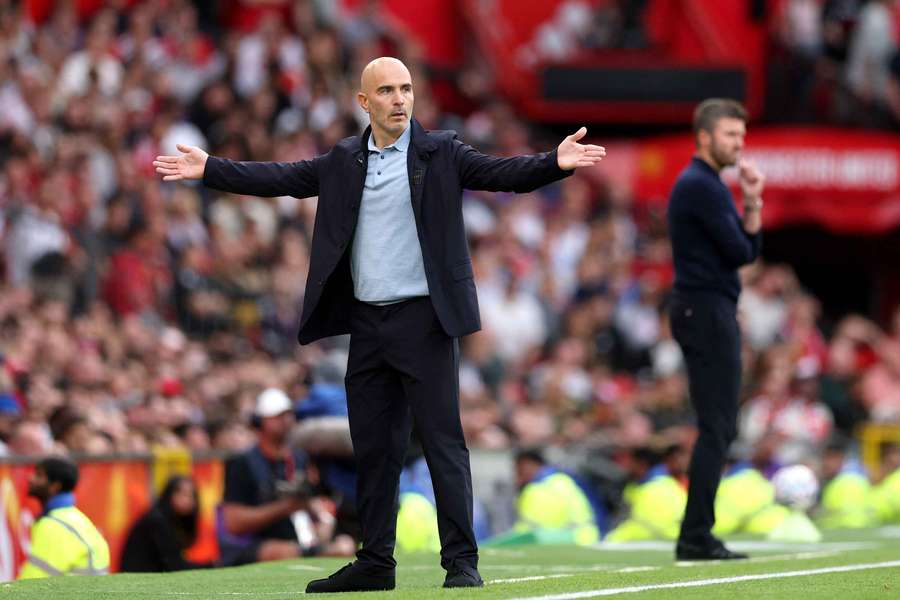 Manchester City boss Enzo Maresca reacts on the touchline