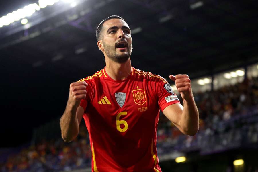 Mikel Merino, tras marcar uno de sus goles a Bulgaria