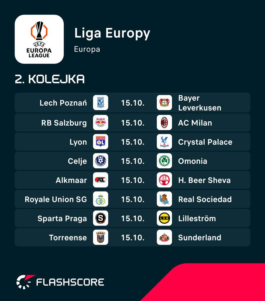 Mecze Ligi Europy zaplanowane 15 października o 18:45 Mecze Ligi Europy zaplanowane 15 października o 18:45