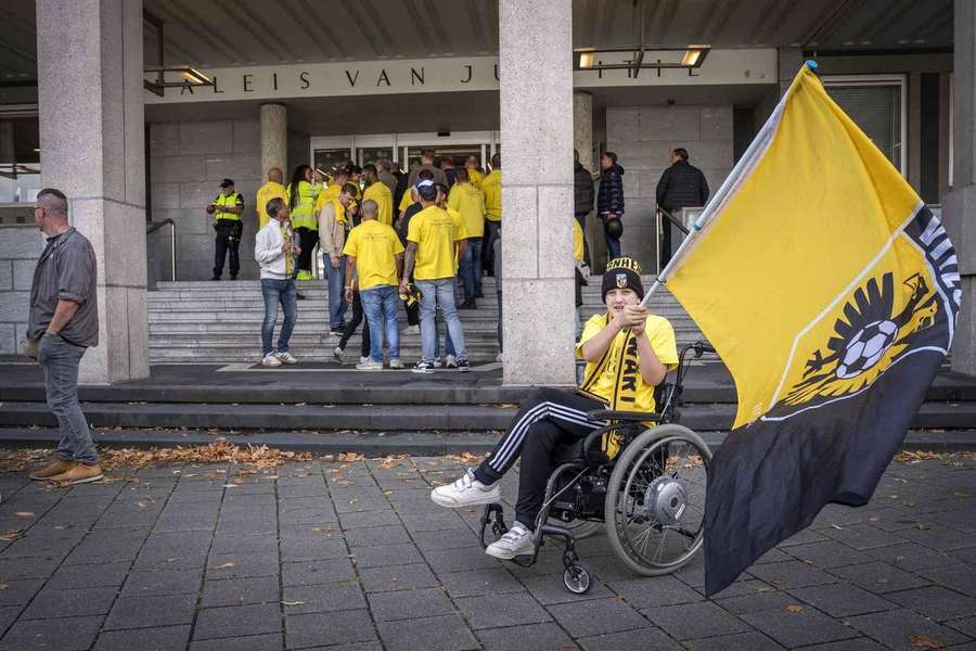 Vitesse fans gathered outside the court during the appeal on Monday
