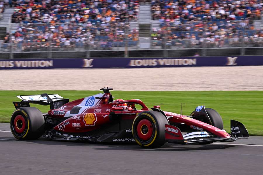 Ferrari driver Charles Leclerc on the track