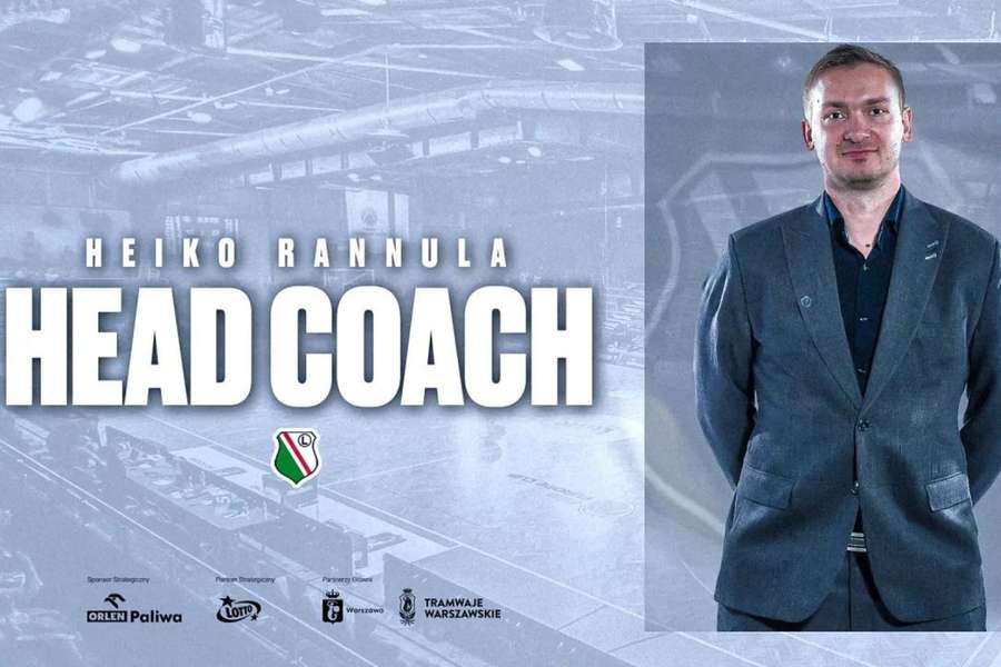 Heiko Rannula nowym trenerem Legii Warszawa. Estończyk zastąpił Chorwata Ivicę Skelina