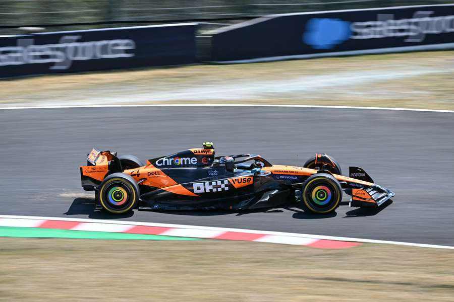 Norris takes to the track in Japan
