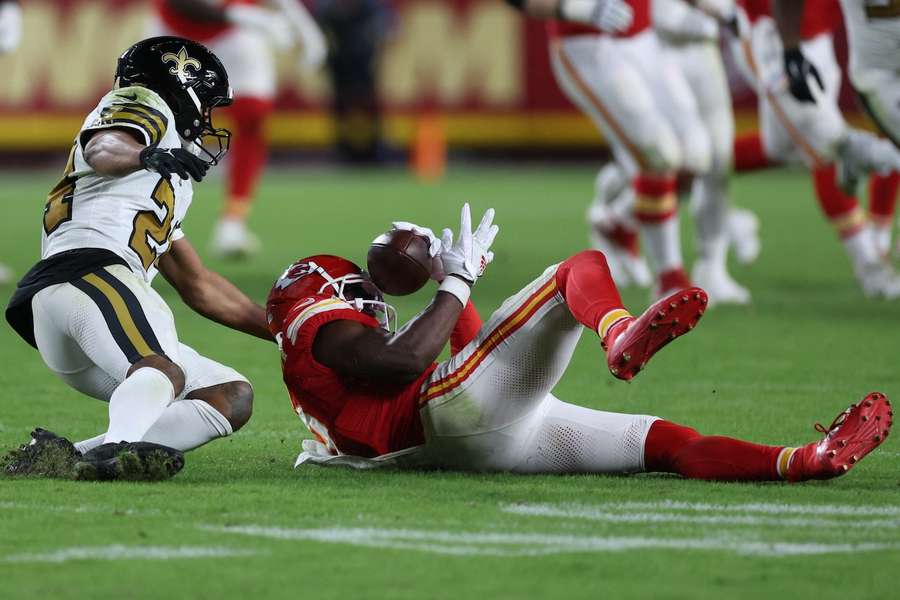 JuJu Smith-Schuster mit einem wichtigen Catch für die Kansas City Chiefs im vierten Viertel.