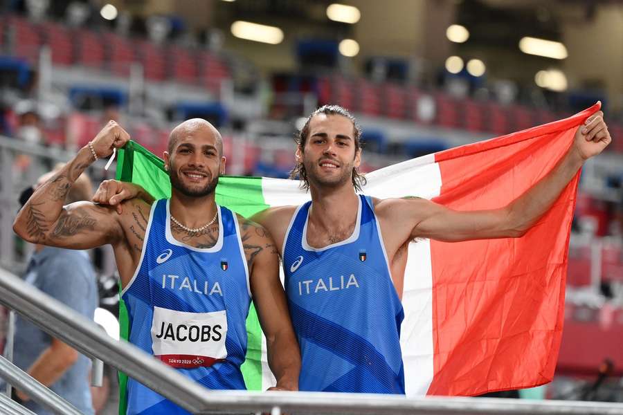 I campioni olimpici azzurri Marcell Jacobs e Gianmarco Tamberi