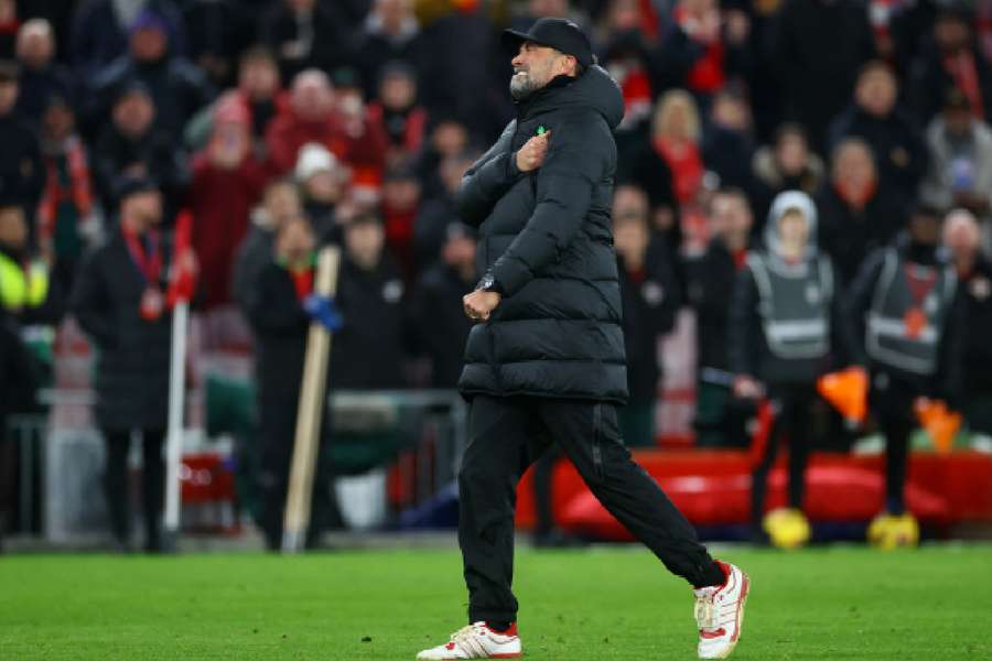 Juergen Klopp comemora após a partida 