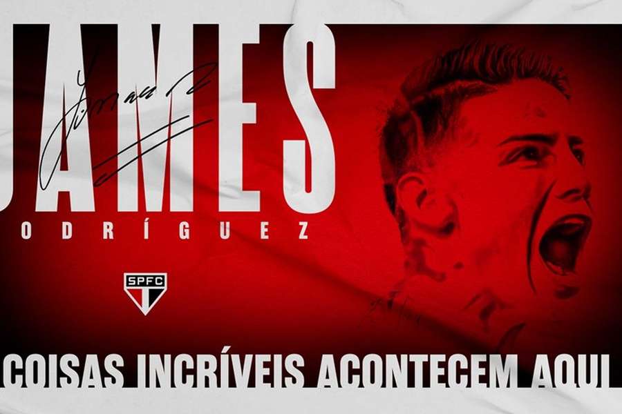 James Rodríguez confirmado no São Paulo
