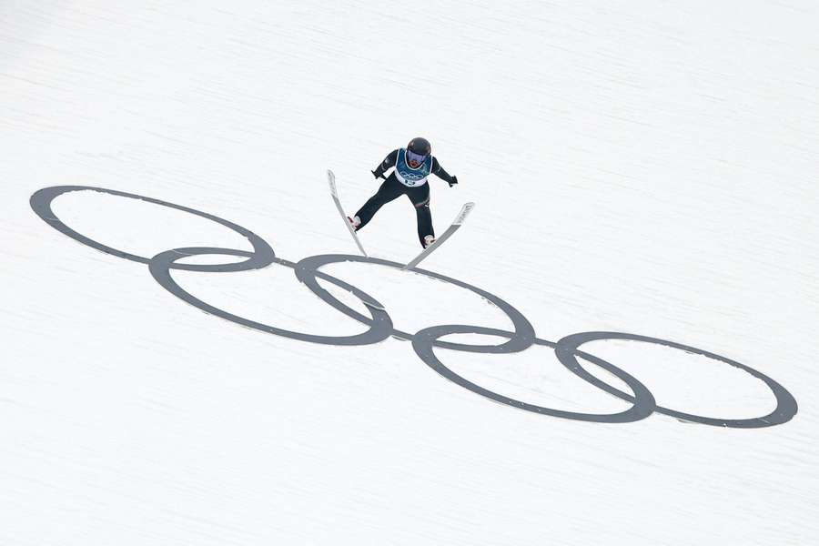 Alessandro Pittin in volo a Predazzo