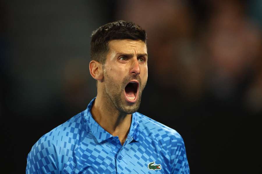 Djokovic celebrates his win