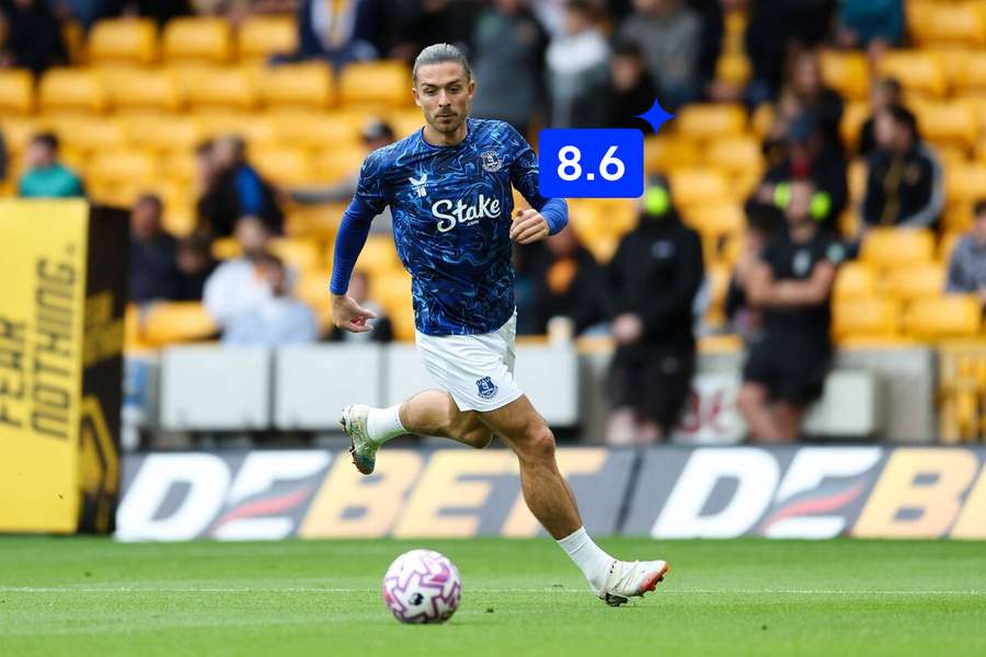Jack Grealish, en acción con el Everton