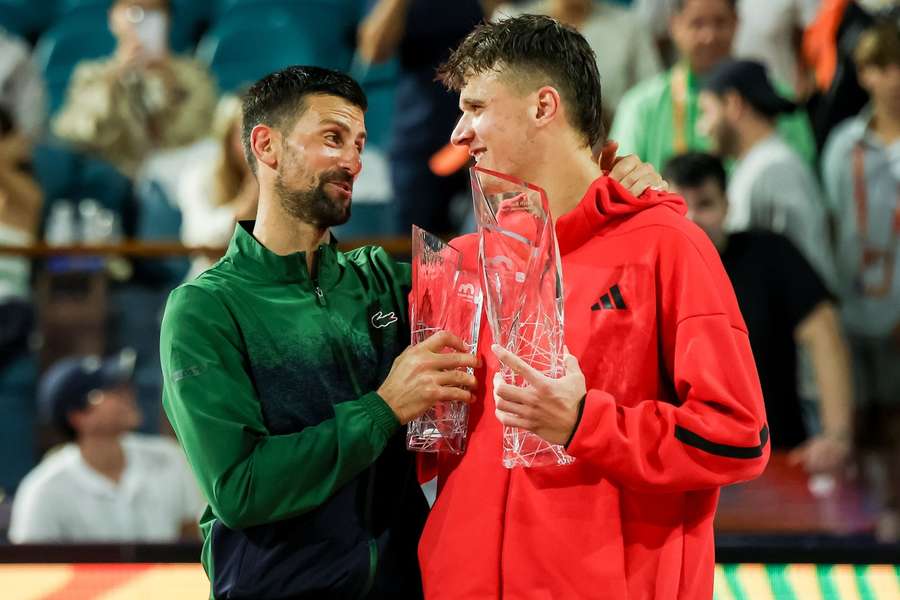 Djokovic (L) and Mensik will be hoping for solid clay-court campaigns