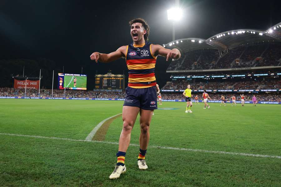 Adelaide's Josh Rachele has kicked at least two goals in 70% of appearances this year.