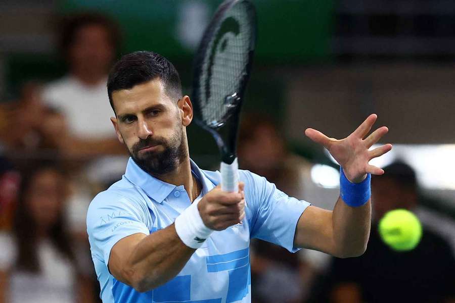 Novak Djokovic in action
